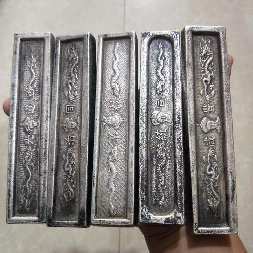 古玩杂项仿古铜器银锭银条大清后五帝小银条银锭一件代发